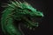 Green dragon portrait, mysterious monster from farytales and symbol of 2024 lunar year in Chinese calendar. Generated AI