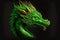 Green dragon portrait, mysterious monster from farytales and symbol of 2024 lunar year in Chinese calendar. Generated AI