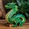 Green dragon, wooden dragon close up, symbol of new year 2024, chinese new year,