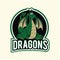 Green Dragons Color Logo Illustration Design