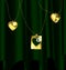 Green drape and golden pendants