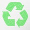 Green drawing recycling symbol