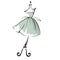 Green dress on mannequin. Illustration on white background