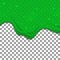 Green dribble slime on transparent background