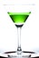 Green drinks in martini glass