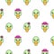 Green duck head baby pattern.