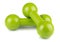 Green dumbbells for fitness