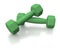 Green dumbells or weights for healthy lifestyle