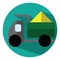 Green dump truck, icon