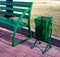 Green Dustbin and Bench