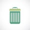 Green dustbin vector icon