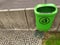 Green dustbin for waste and garbage in urban cities against pollution and for environmental friendly garbage collection keeps the