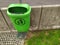 Green dustbin for waste and garbage in urban cities against pollution and for environmental friendly garbage collection keeps the