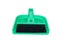 green dustpan and brush isolated on the white