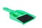 green dustpan and brush isolated on the white