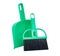 green dustpan and brush isolated on the white