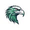 Green Eagle Head Mascot Design - Bold Outlines, Flat Colors