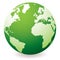 Green earth globe