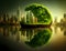 The green earth globe for future human sustainability. Green economy for future. Generated AI