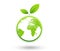 Green earth ,Green leaf art. Ecology concept. white background, illustration