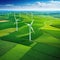 The green earth with windmills showcasing a sustainable Efficient alternative to Combatting climate