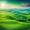 The green earth with windmills showcasing a sustainable Efficient alternative to Combatting climate