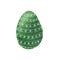 Green easter egg isolated on white background. Watercolor gouache hand drawn illustration. Happy easter holiday