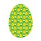 Green Easter egg shape with chick pattern