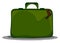 A green easy to carry suitcase vector or color illustration