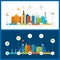 Green eco city infographic. Ecology concept,