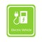 Green Eco Electric Fuel Pump Vector Icon