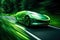 Green eco-friendly Hydrogen, Hybrid or Electric Car Vehicles in future. Green modern futuristic car future transportation in
