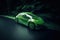 Green eco-friendly Hydrogen, Hybrid or Electric Car Vehicles in future. Green modern futuristic car future transportation in