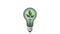 Green eco friendly lightbulb, light bulb against nature