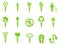 Green eco icons stick figures series