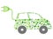 Green eco pattern icon car