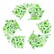 Green eco recycling symbol