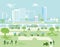 Green ecological city illustration