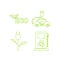 Green ecology linear icons set. Vector