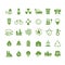 Green ecology vector icons. Clean environment, recycling process and renewable energy pictograms