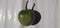 Green Eggplant with Black shadow on a white background