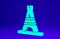 Green Eiffel tower icon isolated on blue background. France Paris landmark symbol. Minimalism concept. 3d illustration