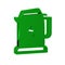 Green Electric kettle icon isolated on transparent background. Teapot icon.