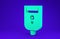 Green Electric razor blade for men icon isolated on blue background. Electric shaver.  3d illustration 3D render