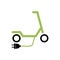 Green Electric scooter symbol, Scooter icon