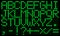 Green electronic digital english alphabet