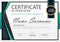 Green Elegance horizontal certificate with Vector illustration ,white frame certificate template with clean and modern pattern