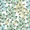 Green elegant leaves with veins seamless pattern, vector