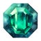 green emerald crystal gem wealth symbol watercolor paint
