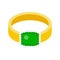 Green emerald ring, jewelry related icon, flat design